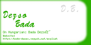 dezso bada business card